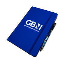Load image into Gallery viewer, GB News Reporter&#39;s A5 Notebook with Metal Ball-Point Pen (in Blue or Red)
